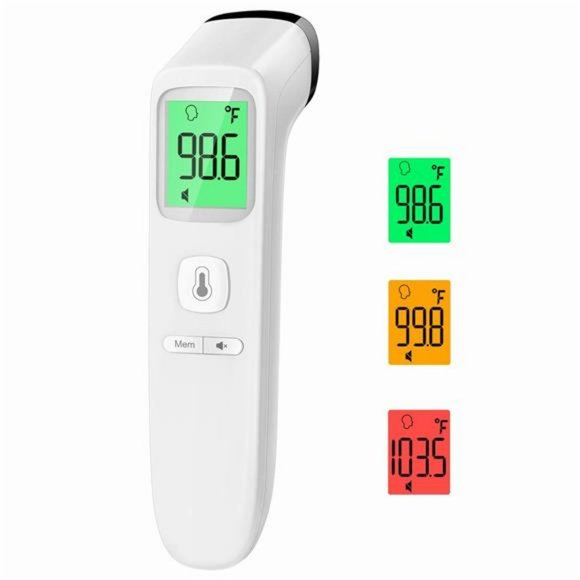 Forehead Thermometer with Fever Alarm, LCD Display and Memory Function, - Picture 1 of 6